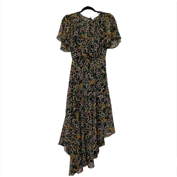Astr the Label Flutter Sleeve Asymmetrical Floral Maxi Dress - Picture 2 of 8